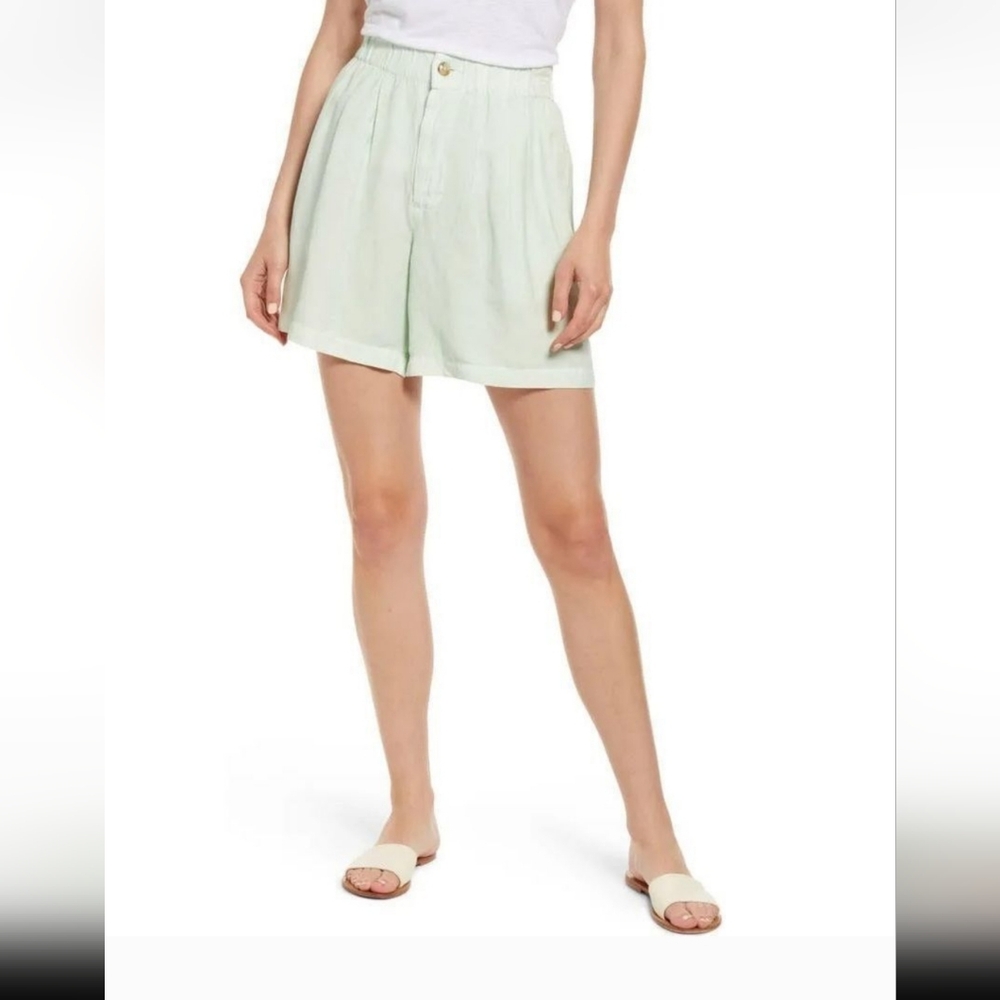 NWT Madewell mint green Earth Dyed Linen Shorts - Size L